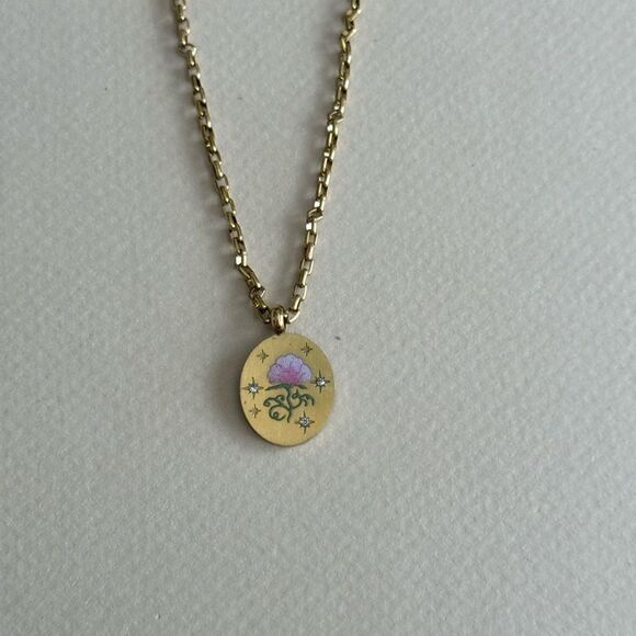 Pink Floral necklace #1718 - Picture 3 of 4